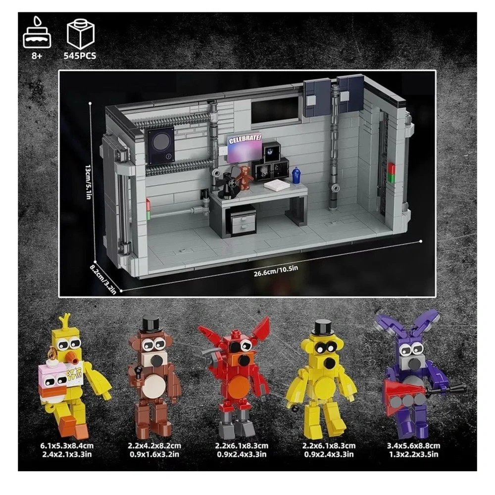 Five Nights Security Room Building Set,Fazbear Fredy Monster Action Figures